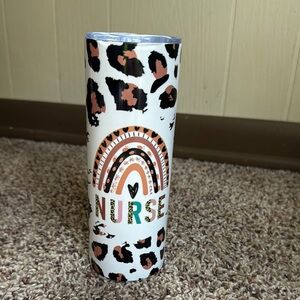 Leopard Print Nurse Tumbler - White and Black